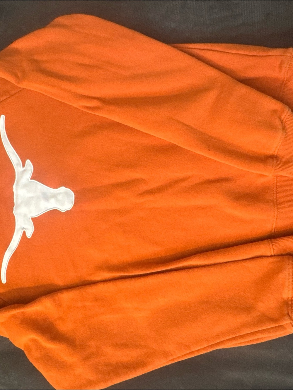 Women's Orange Pullover Sweater with White Longhorn Logo